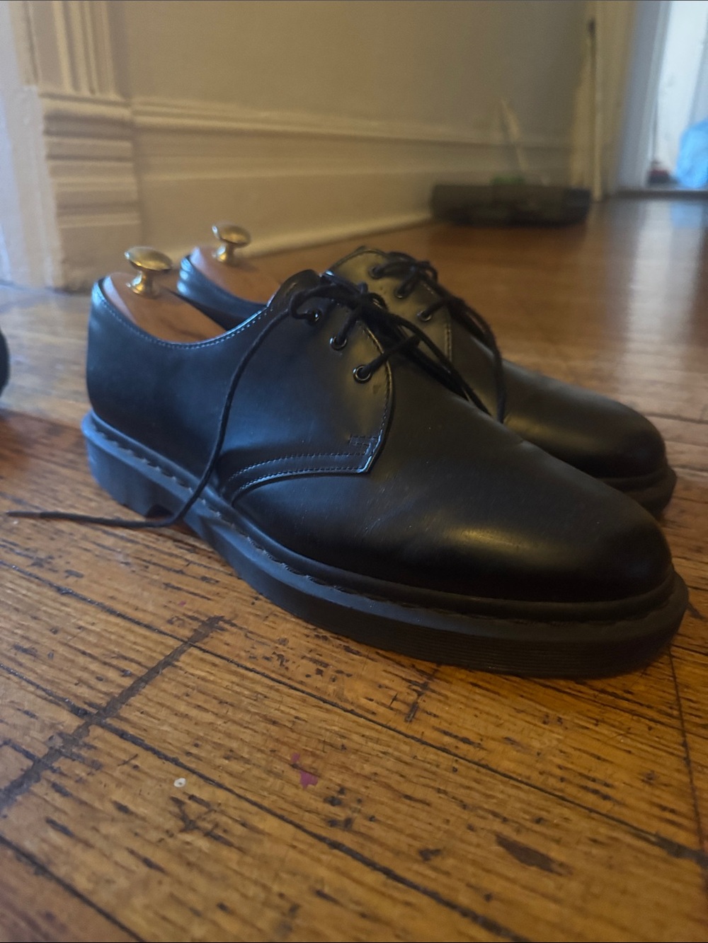 Dr. Martens Black Leather Derby Shoes - Smooth Lace-Up